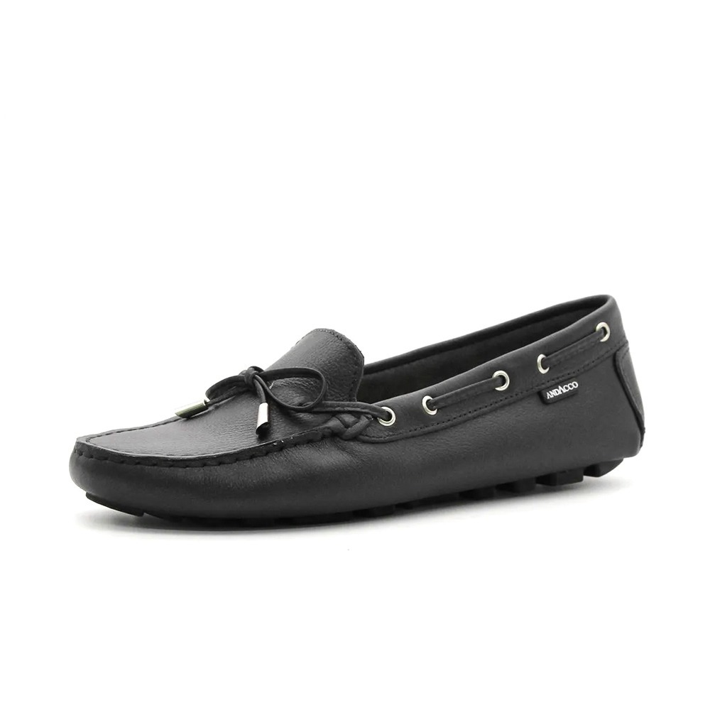 Mocassim Feminino em Couro Solare Preto - 3352SP