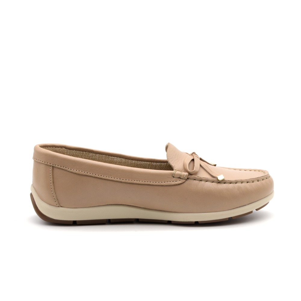 Mocassim Feminino Julia em Couro Alfa Creme - 47016AC Mocassim Feminino Julia em Couro Alfa Creme - 47016AC