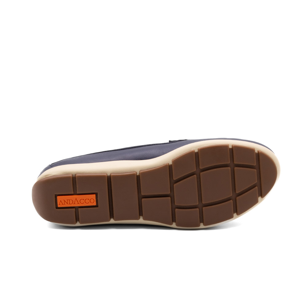 Mocassim Feminino Julia em Couro Alfa Dark Blue - 47019AD