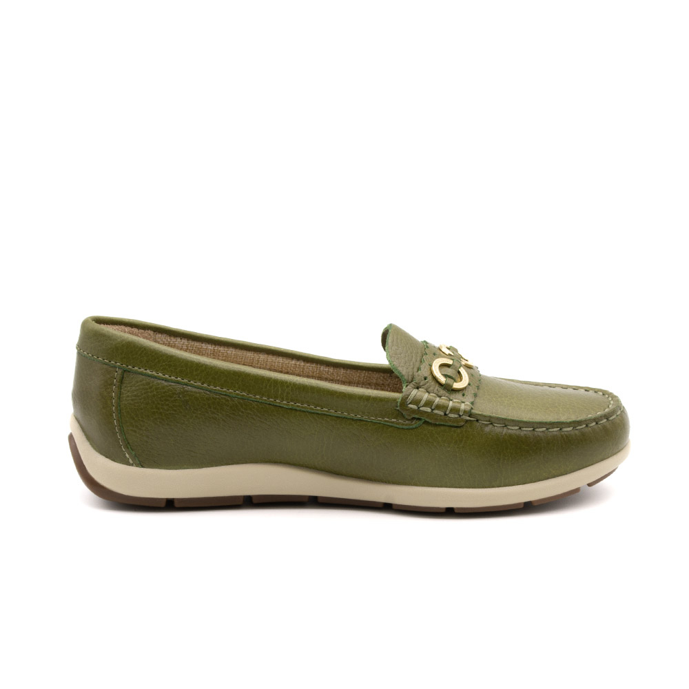 Mocassim Feminino Julia em Couro Alfa Grass - 47019AG