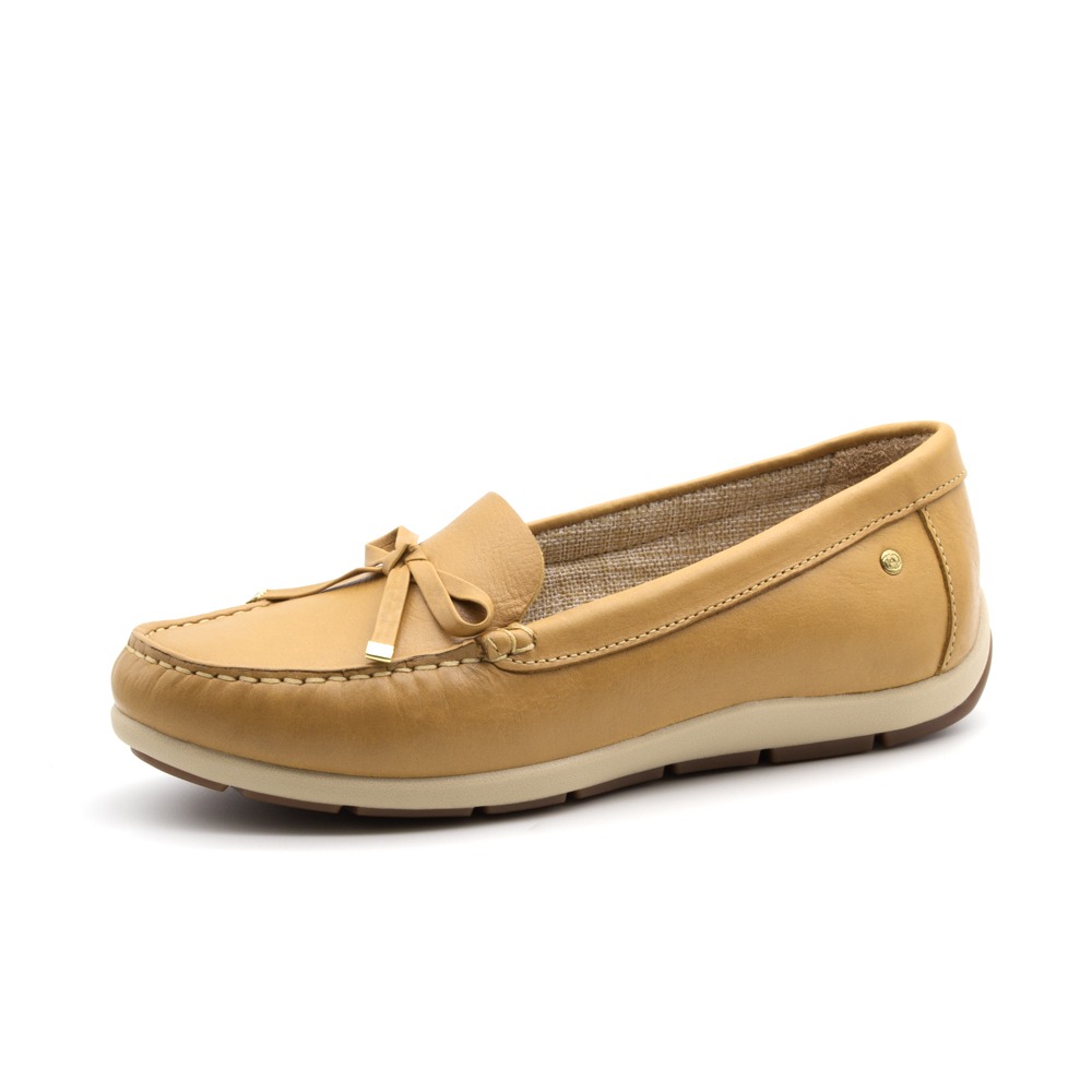 Mocassim Feminino Julia em Couro Alfa Mel - 47016AM Mocassim Feminino Julia em Couro Alfa Mel - 47016AM