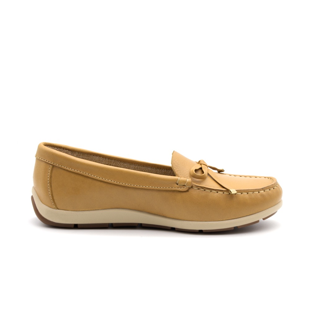 Mocassim Feminino Julia em Couro Alfa Mel - 47016AM Mocassim Feminino Julia em Couro Alfa Mel - 47016AM