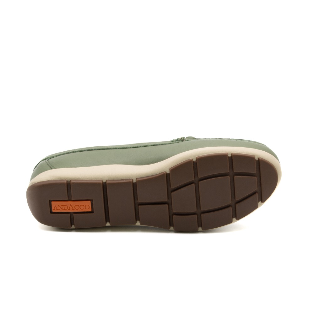 Mocassim Feminino Julia em Couro Alfa Militar - 47016AMI