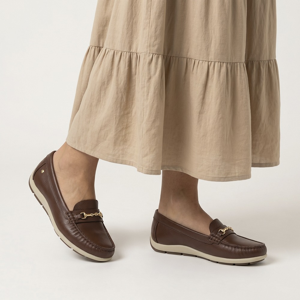 Mocassim Feminino Julia em Couro Alfa Sépia - 47018AS