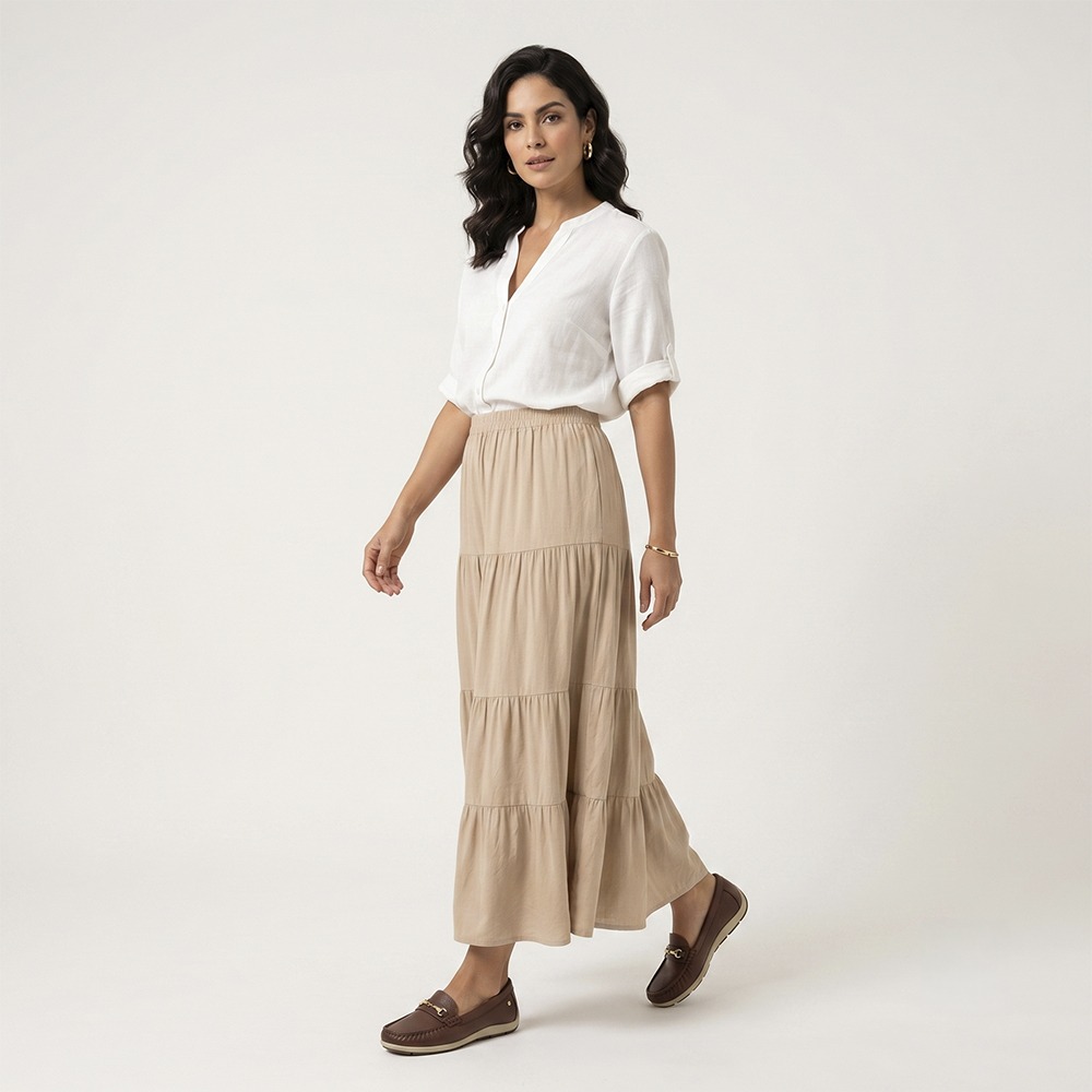 Mocassim Feminino Julia em Couro Alfa Sépia - 47018AS