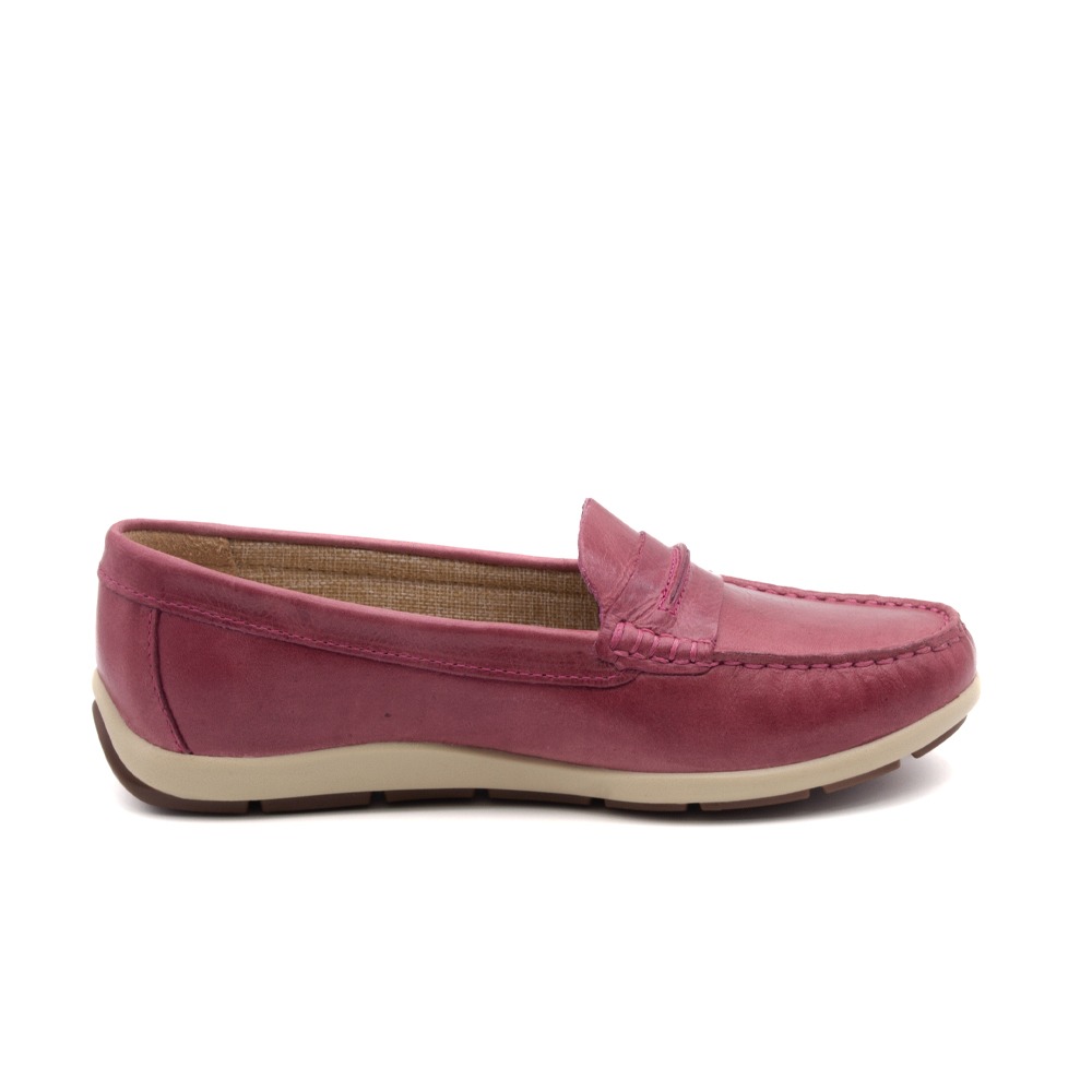 Mocassim Feminino Julia em Couro Crush Rosa - 47017CR