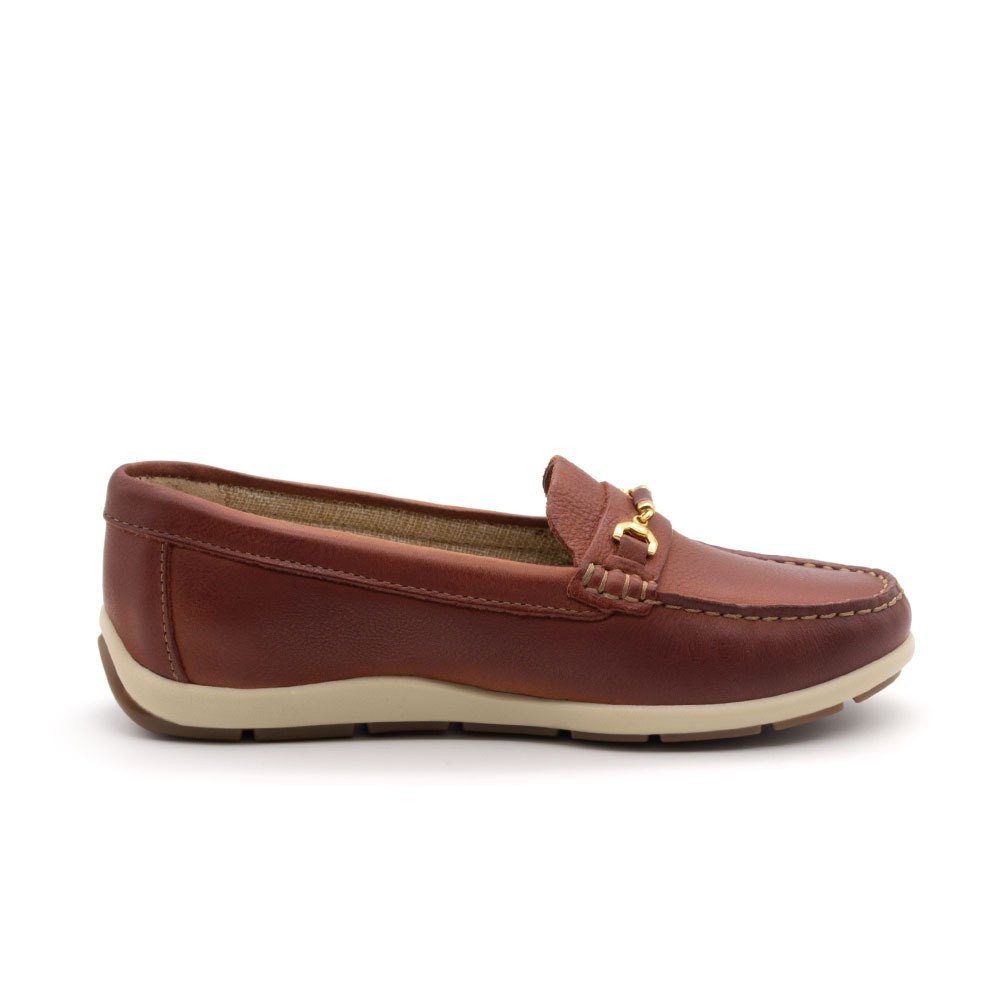 Mocassim Feminino Julia em Couro Senna Rust - 47005SR