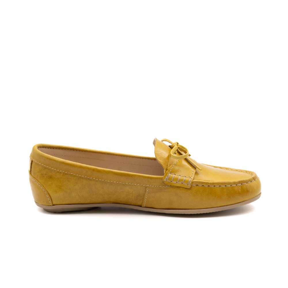Mocassim Feminino Liv em Couro Aquarela Amarelo - 3664AA