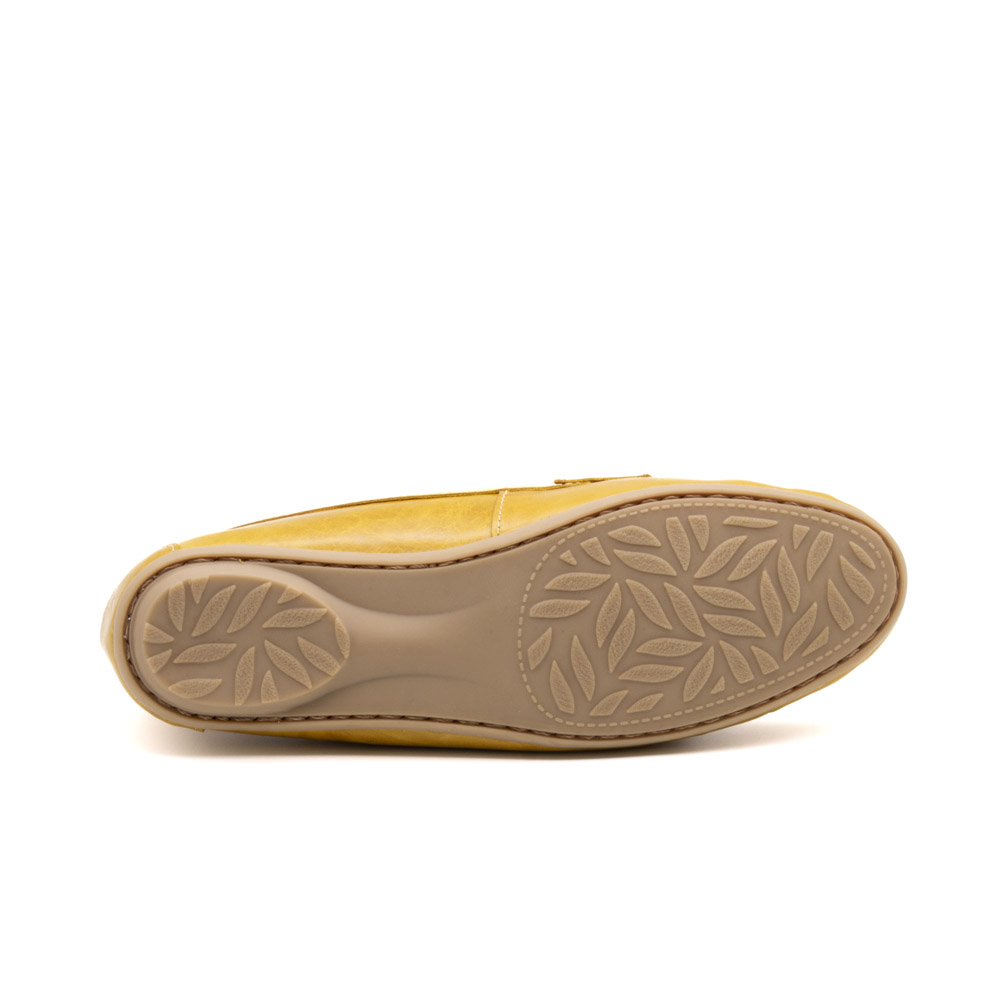 Mocassim Feminino Liv em Couro Aquarela Amarelo - 3664AA