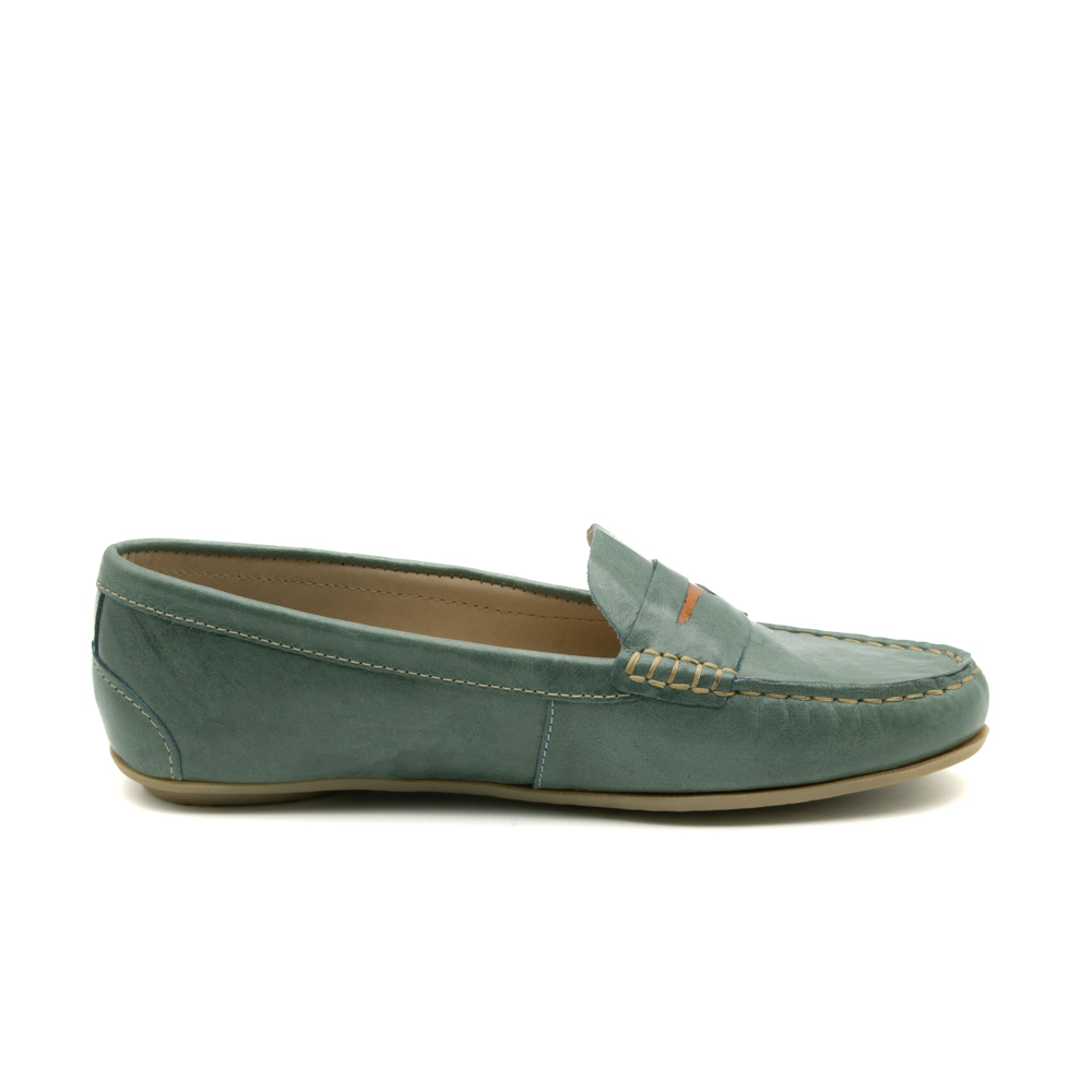 Mocassim Feminino Liv em Couro Aquarela Azul - 3663AA