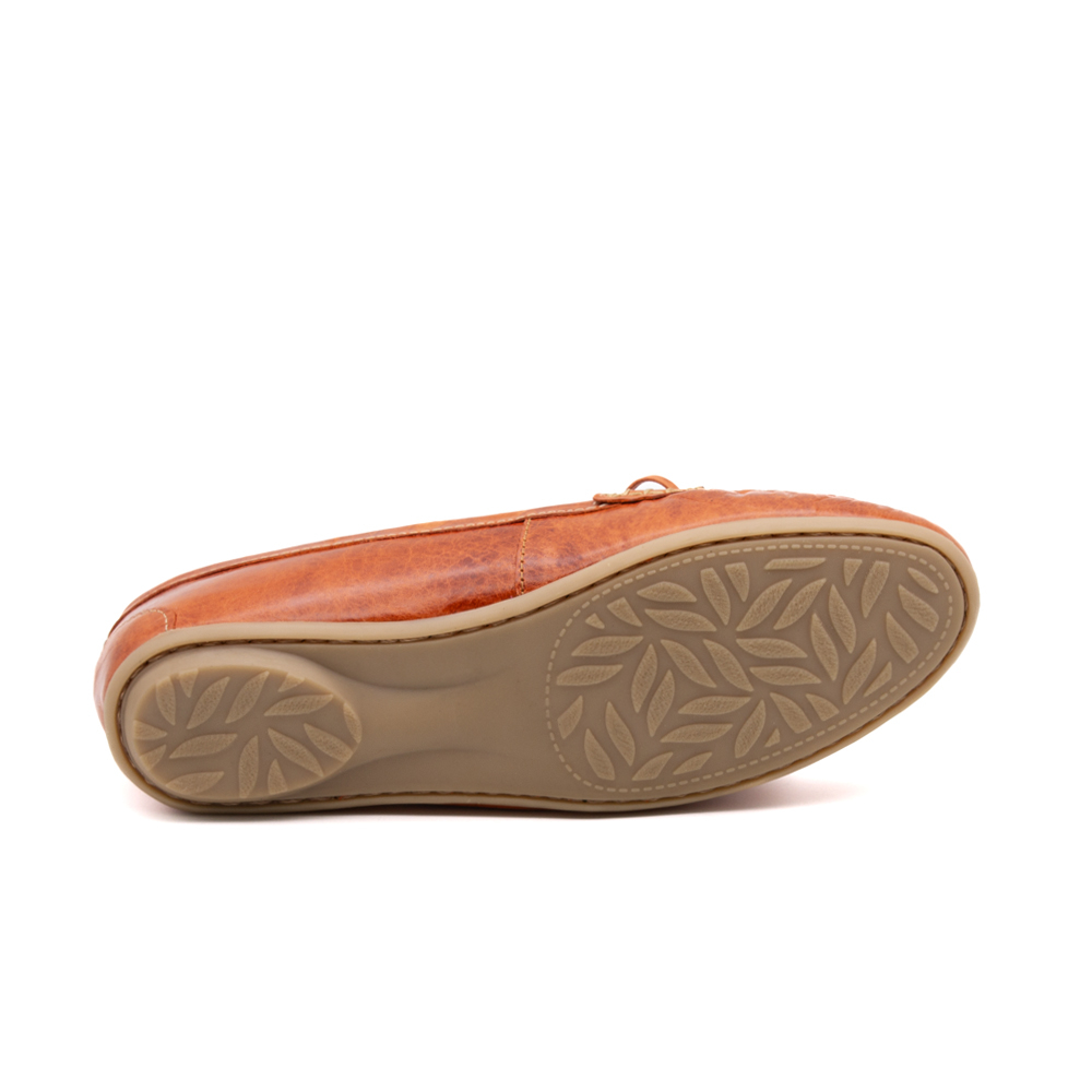 Mocassim Feminino Liv em Couro Aquarela Laranja - 3664AL