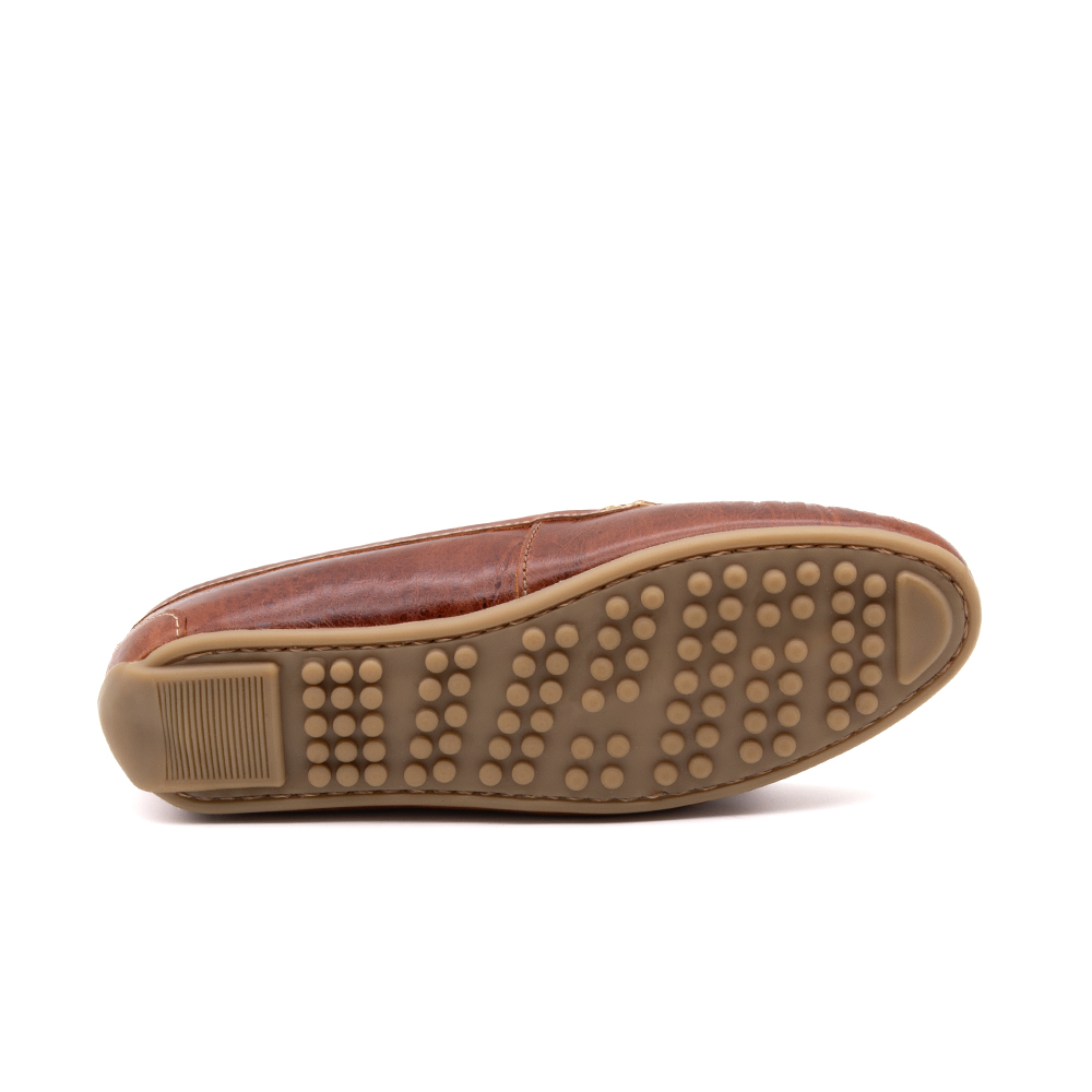 Mocassim Feminino Liv em Couro Aquarela Rust - 3666AR