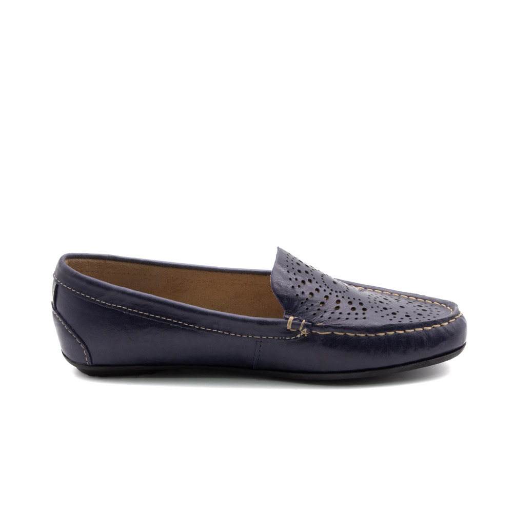 Mocassim Feminino Liv em Couro Crush Dark Blue - 3665CD