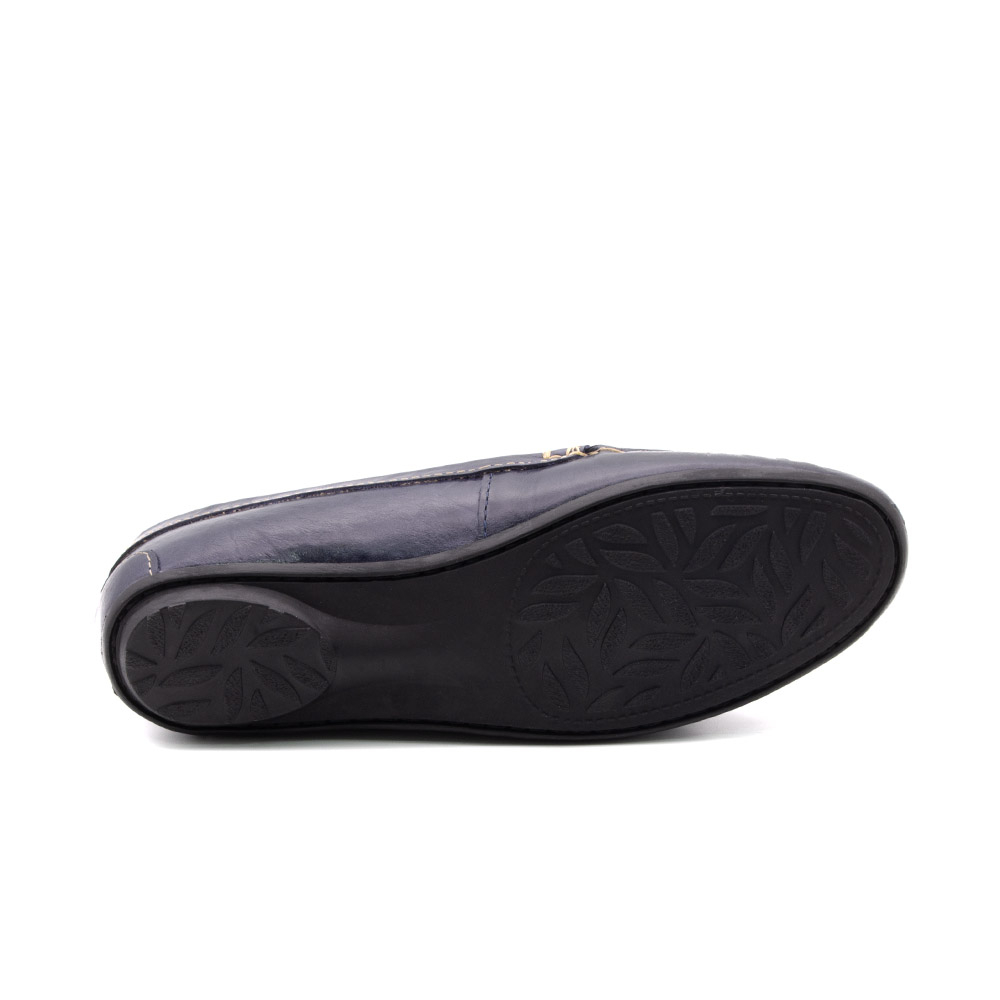 Mocassim Feminino Liv em Couro Crush Dark Blue - 3665CD