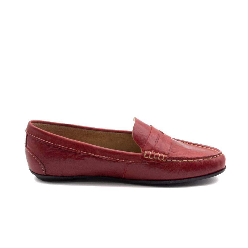 Mocassim Feminino Liv em Couro Crush Rosso - 3663CR Mocassim Feminino Liv em Couro Crush Rosso - 3663CR