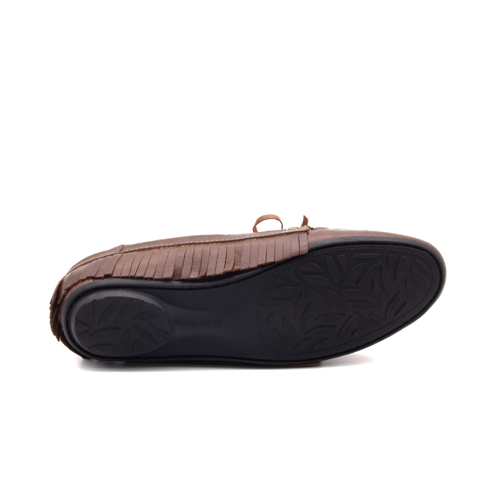 Mocassim Feminino Liv em Couro Crush Sépia - 3695CS