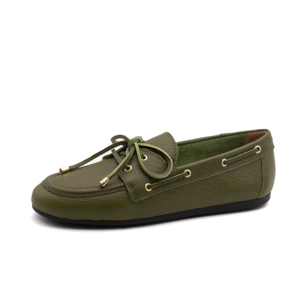 Mocassim Feminino Sider em Couro Alfa Grass - 13433AG