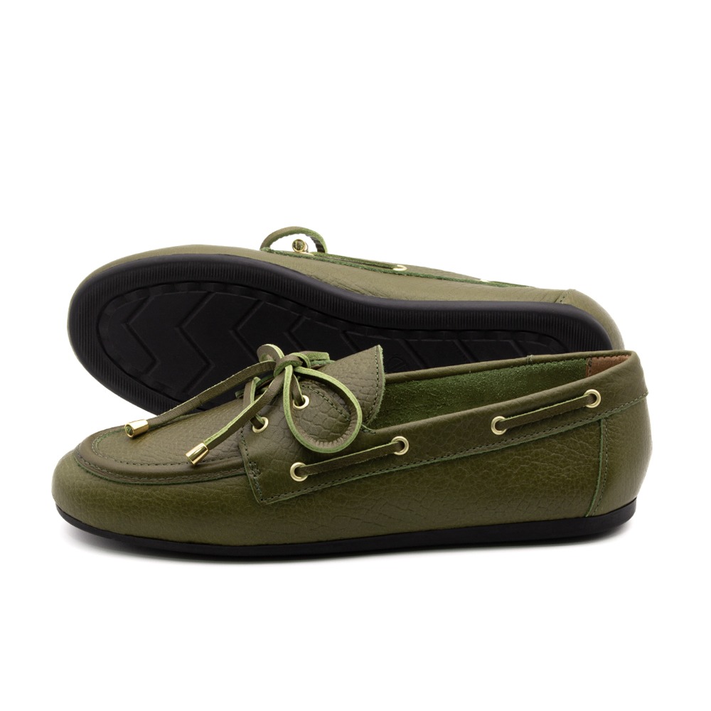 Mocassim Feminino Sider em Couro Alfa Grass - 13433AG