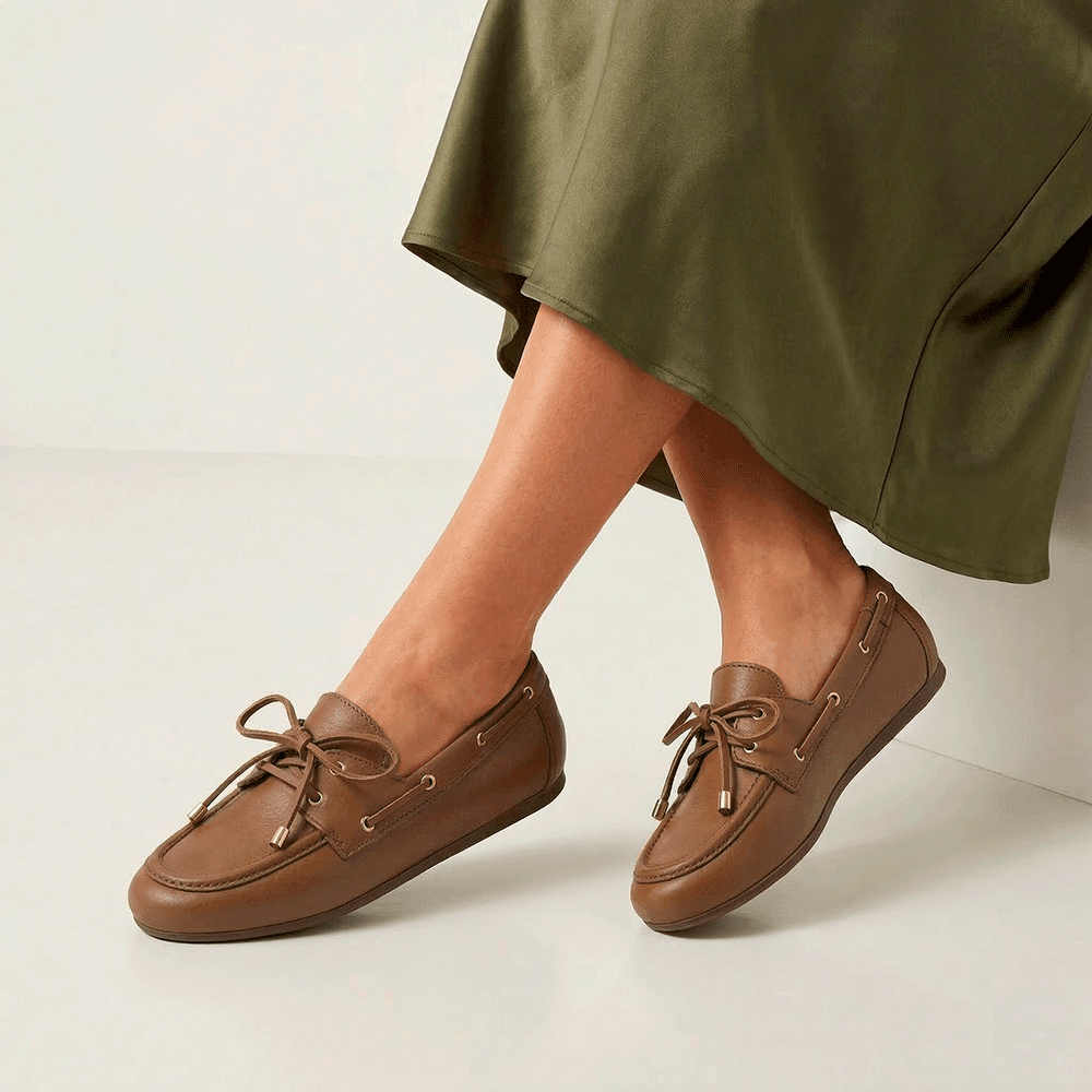 Mocassim Feminino Sider em Couro Bravvo Tan - 13433BT