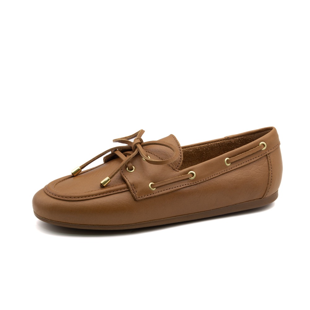 Mocassim Feminino Sider em Couro Bravvo Tan - 13433BT