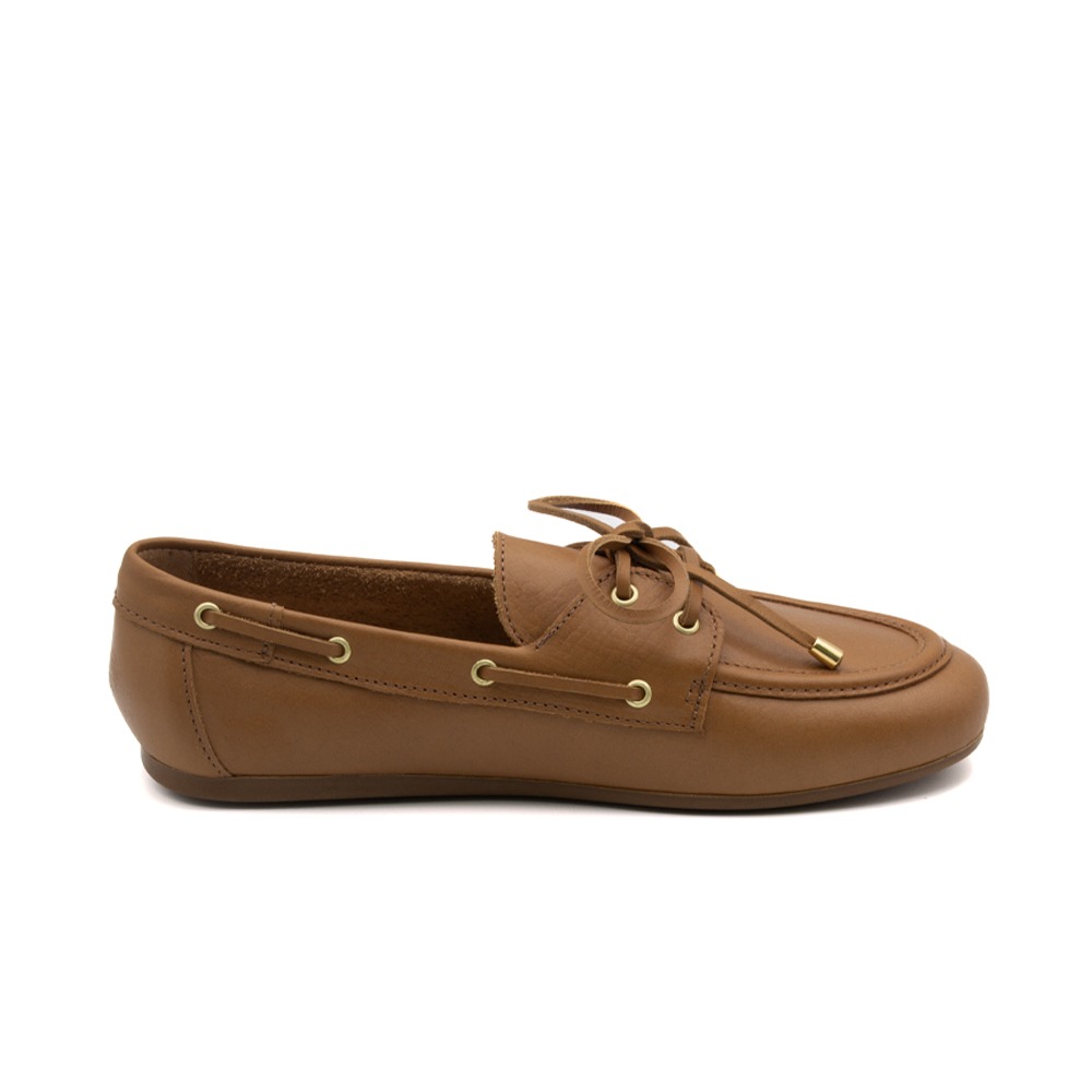 Mocassim Feminino Sider em Couro Bravvo Tan - 13433BT