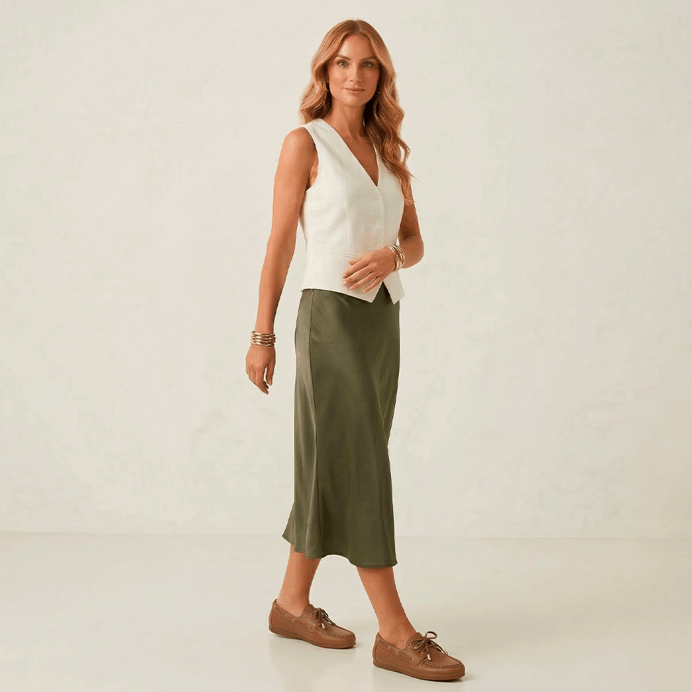 Mocassim Feminino Sider em Couro Bravvo Tan - 13433BT