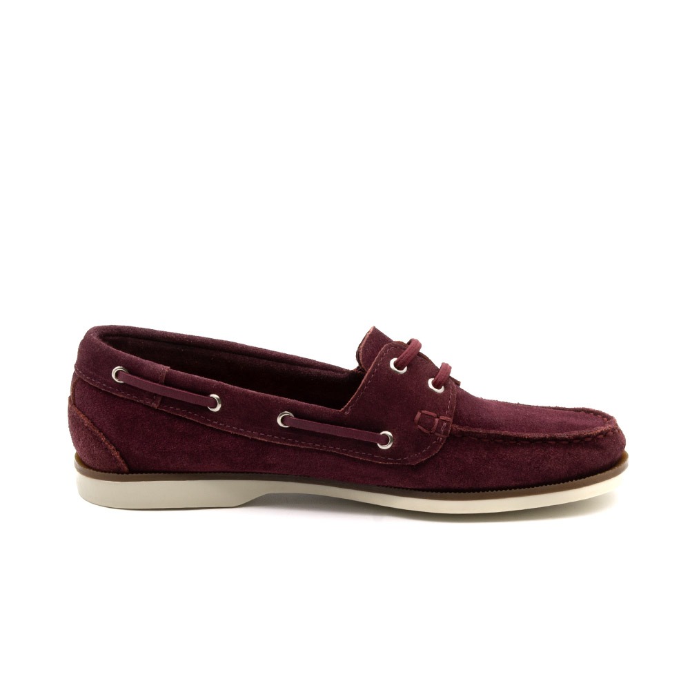 Mocassim Feminino Sider em Couro Camurça Bordo - 3640CB