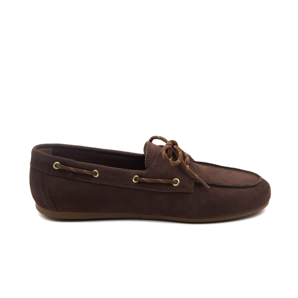 Mocassim Feminino Sider em Couro Camurça Chocolate - 13434CC