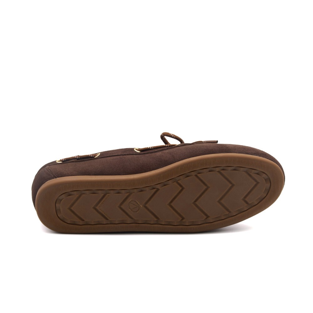 Mocassim Feminino Sider em Couro Camurça Chocolate - 13434CC