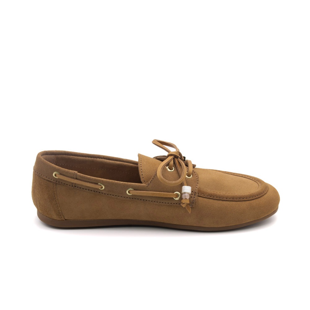 Mocassim Feminino Sider em Couro Camurça Desert - 13438CD