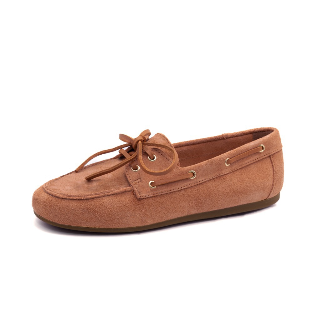 Mocassim Feminino Sider em Couro Camurça Laranja - 13434CL