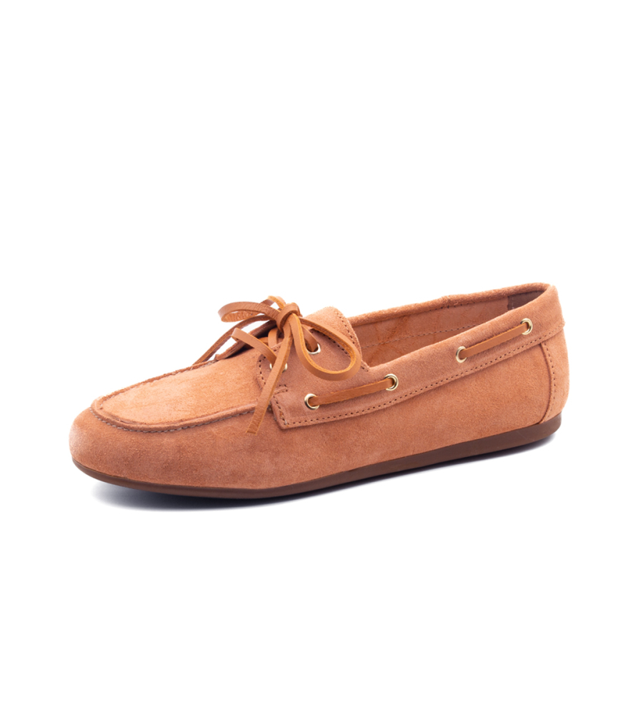 Mocassim Feminino Sider em Couro Camurça Laranja - 13434CL