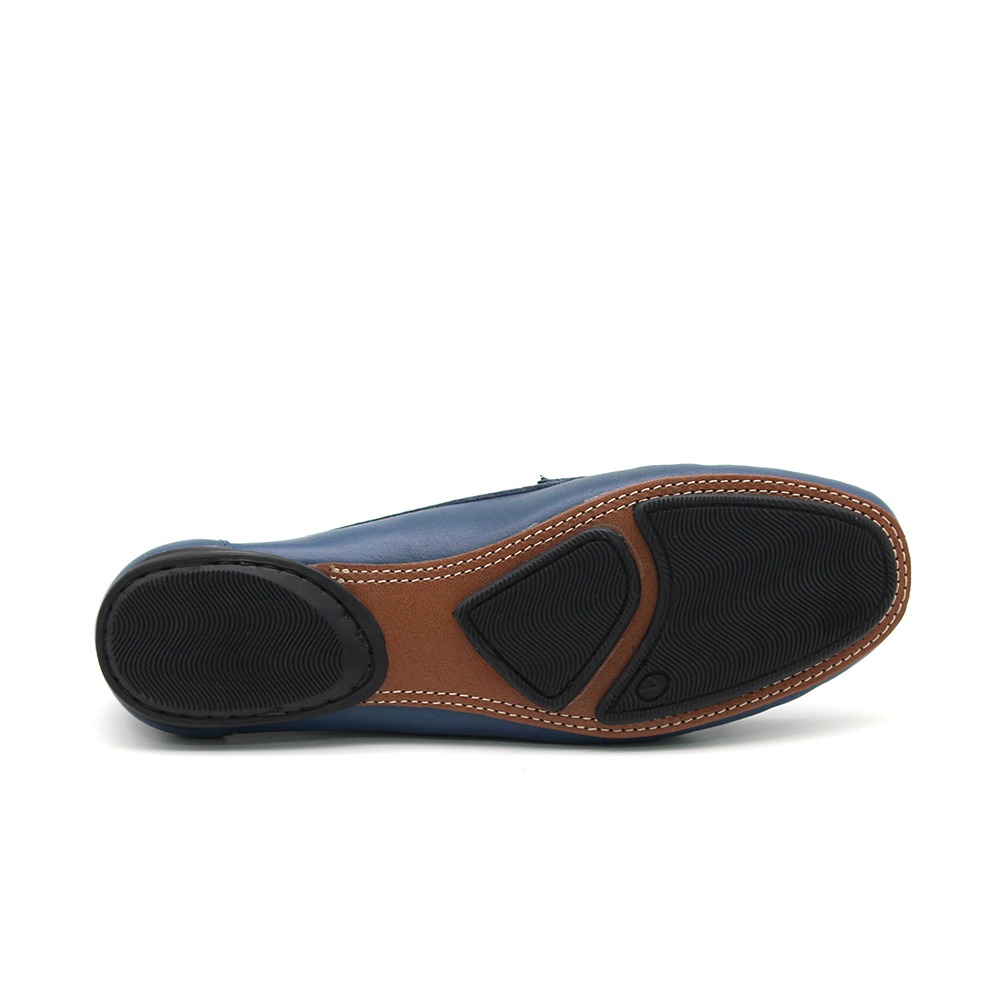 Mocassim Feminino Soleil em Couro Alfa Azul - 45002AA