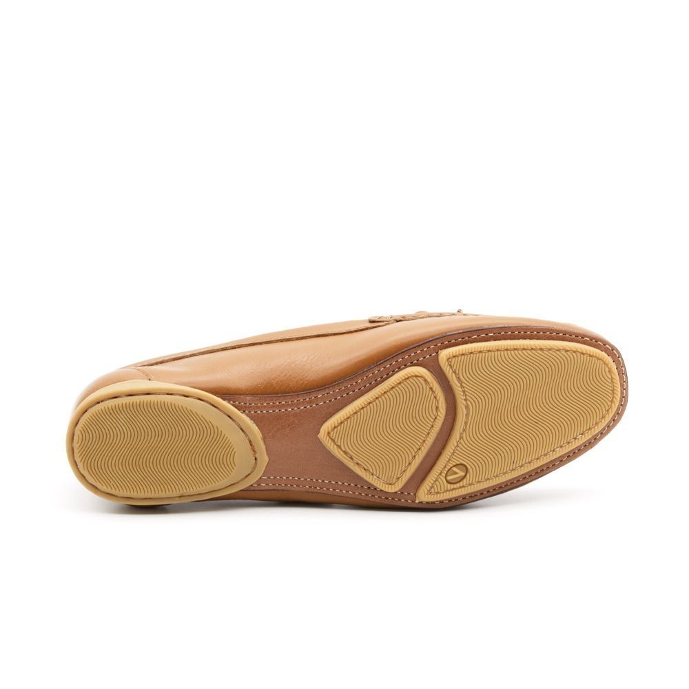 Mocassim Feminino Soleil em Couro Alfa Caramelo - 45002AC
