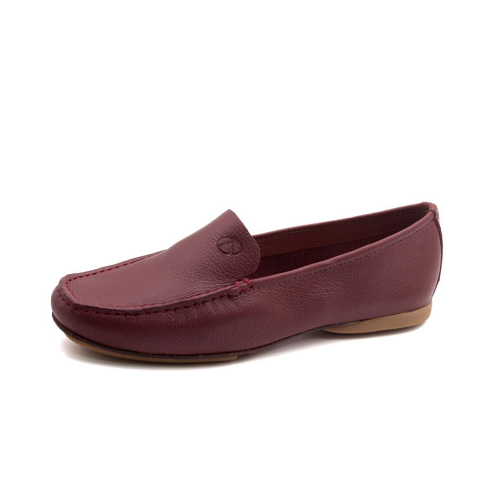 Mocassim Feminino Soleil em Couro Alfa Cereja - 45036AC