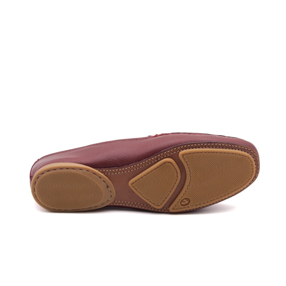 Mocassim Feminino Soleil em Couro Alfa Cereja - 45036AC