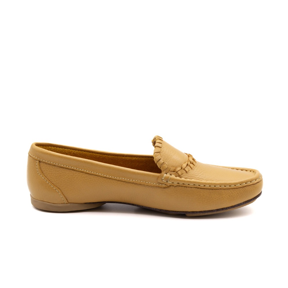 Mocassim Feminino Soleil em Couro Alfa Cheddar - 45025AC Mocassim Feminino Soleil em Couro Alfa Cheddar - 45025AC