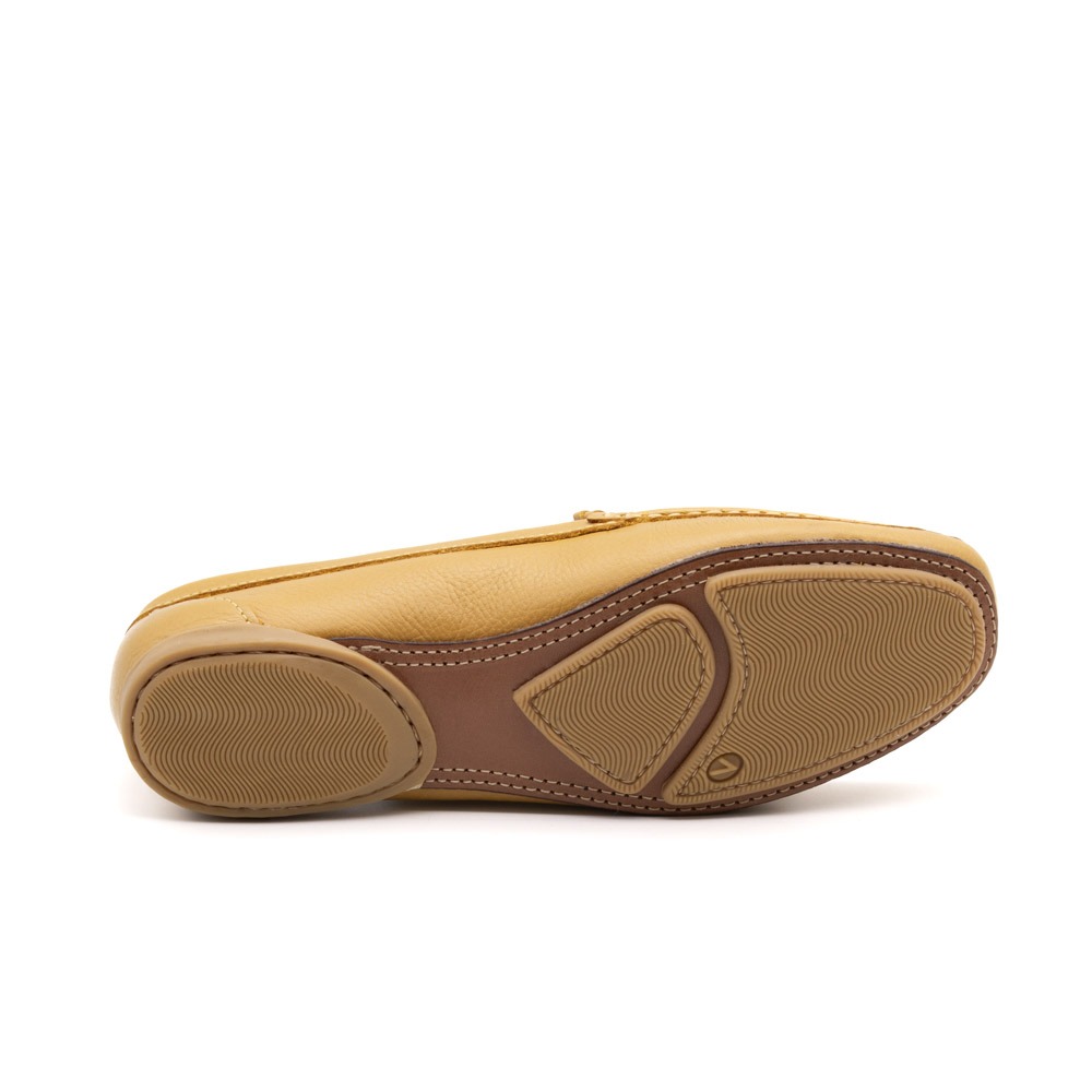 Mocassim Feminino Soleil em Couro Alfa Cheddar - 45025AC Mocassim Feminino Soleil em Couro Alfa Cheddar - 45025AC