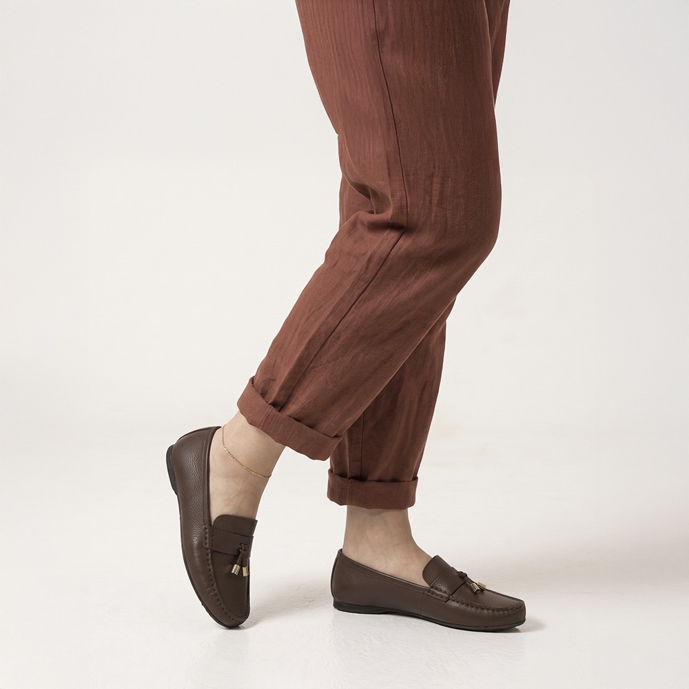 Mocassim Feminino Soleil em Couro Alfa Chocolate - 45034AC Mocassim Feminino Soleil em Couro Alfa Chocolate - 45034AC