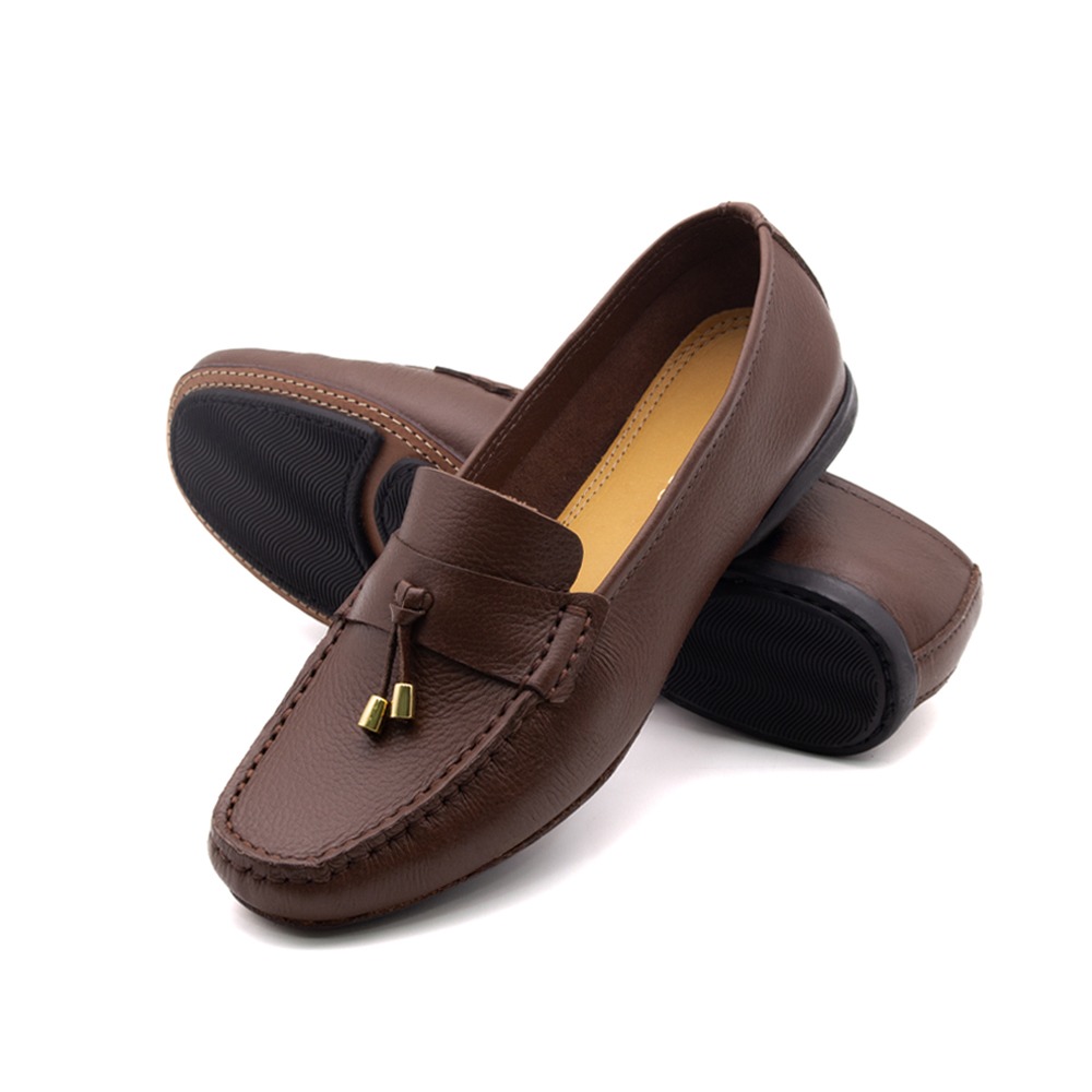 Mocassim Feminino Soleil em Couro Alfa Chocolate - 45034AC Mocassim Feminino Soleil em Couro Alfa Chocolate - 45034AC