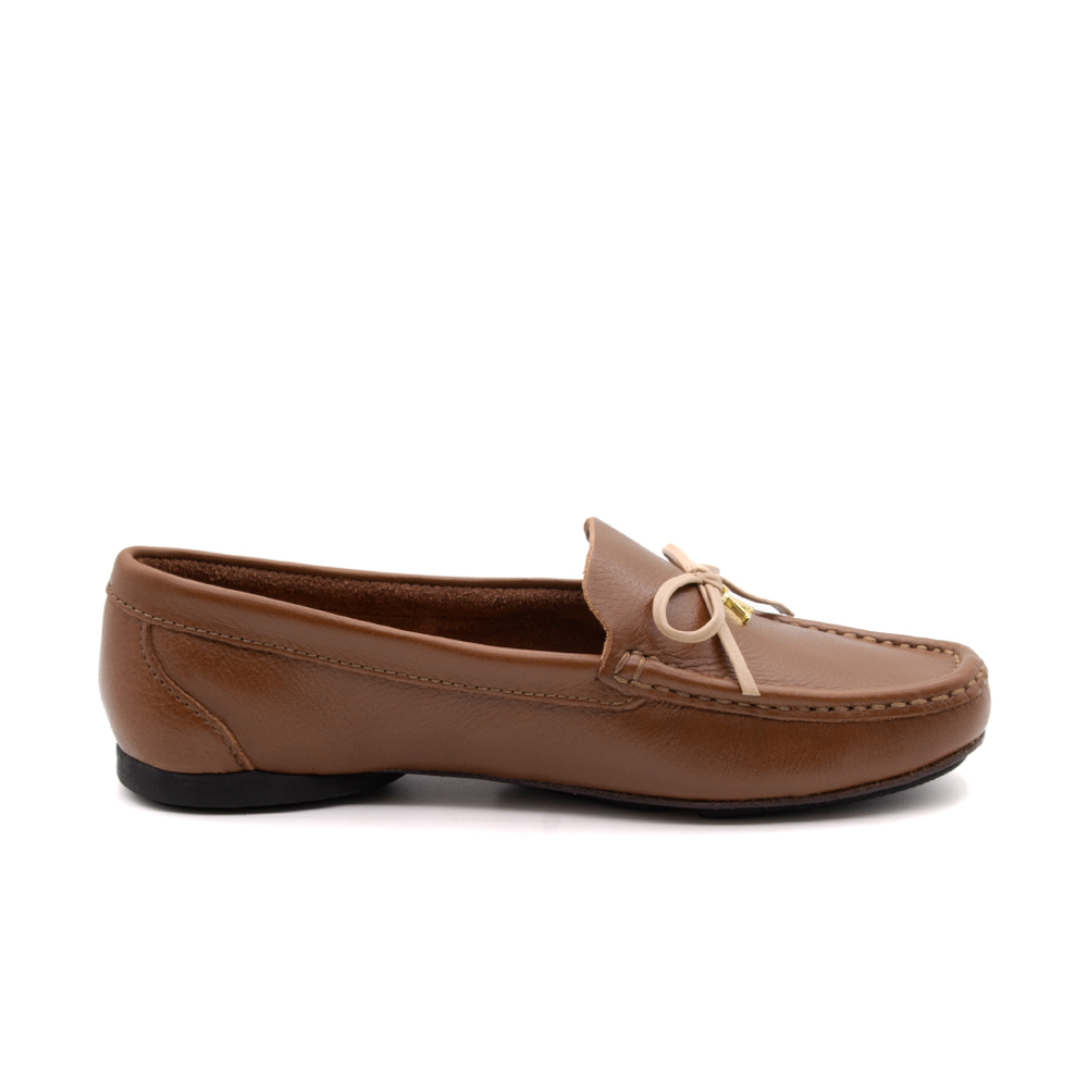 Mocassim Feminino Soleil em Couro Alfa Conhaque - 45002ACO