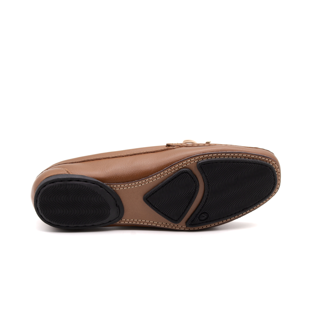 Mocassim Feminino Soleil em Couro Alfa Conhaque - 45002ACO