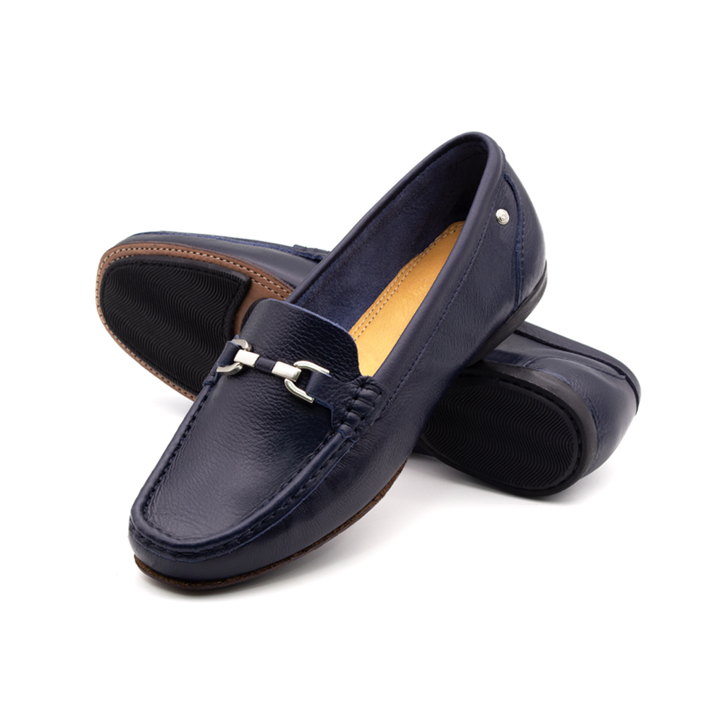 Mocassim Feminino Soleil em Couro Alfa Dark Blue - 45029AD Mocassim Feminino Soleil em Couro Alfa Dark Blue - 45029AD