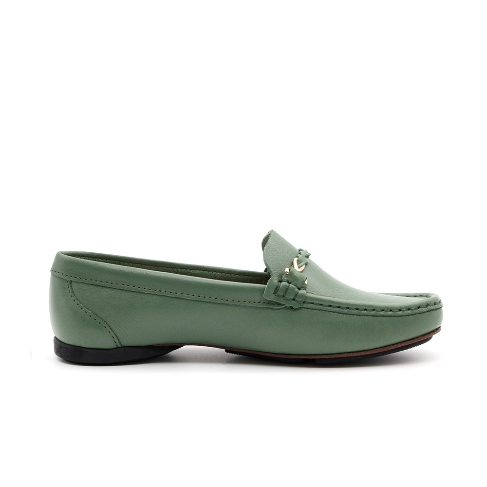Mocassim Feminino Soleil em Couro Alfa Militar - 45011AM