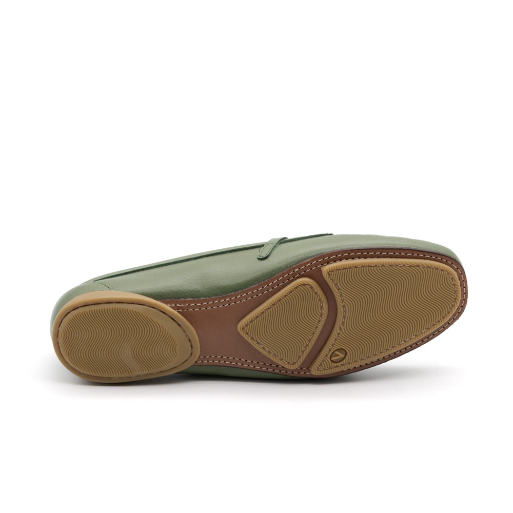 Mocassim Feminino Soleil em Couro Alfa Militar - 45019AM