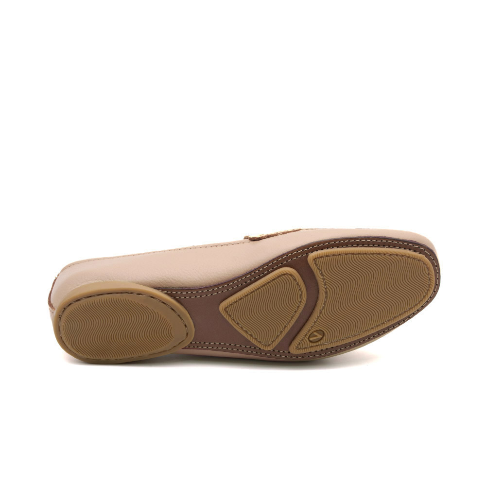 Mocassim Feminino Soleil em Couro Alfa Nude - 45034AN
