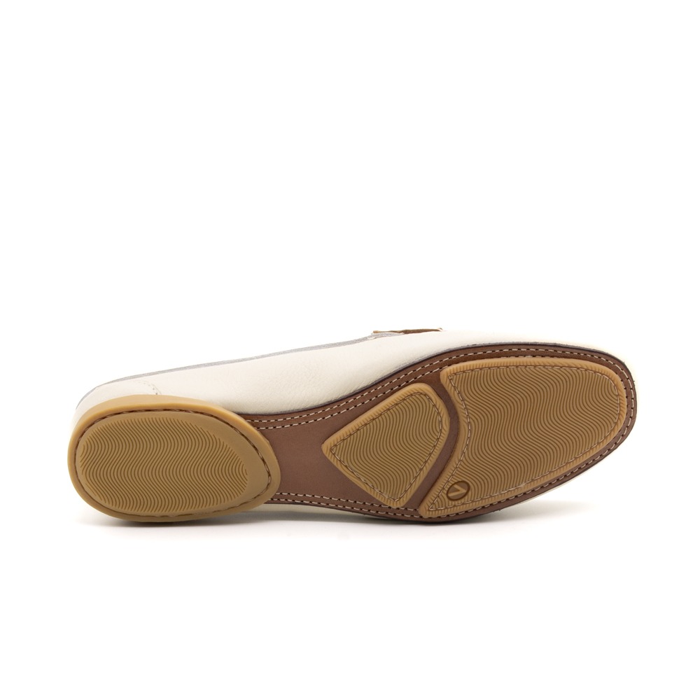 Mocassim Feminino Soleil em Couro Alfa Off White - 45020AO