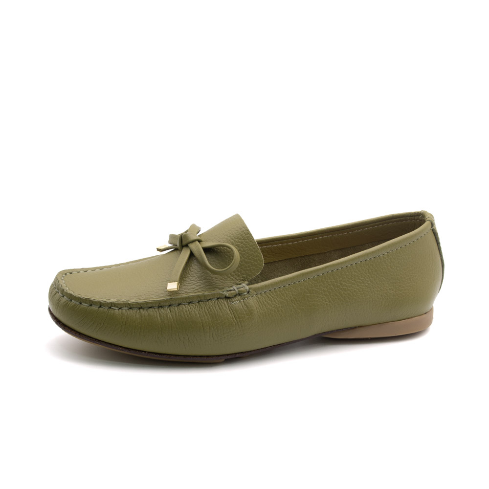 Mocassim Feminino Soleil em Couro Alfa Pistache - 45037AP Mocassim Feminino Soleil em Couro Alfa Pistache - 45037AP