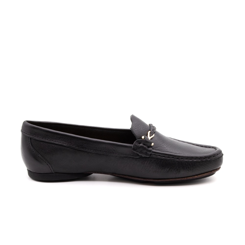 Mocassim Feminino Soleil em Couro Alfa Preto - 45011APR Mocassim Feminino Soleil em Couro Alfa Preto - 45011APR
