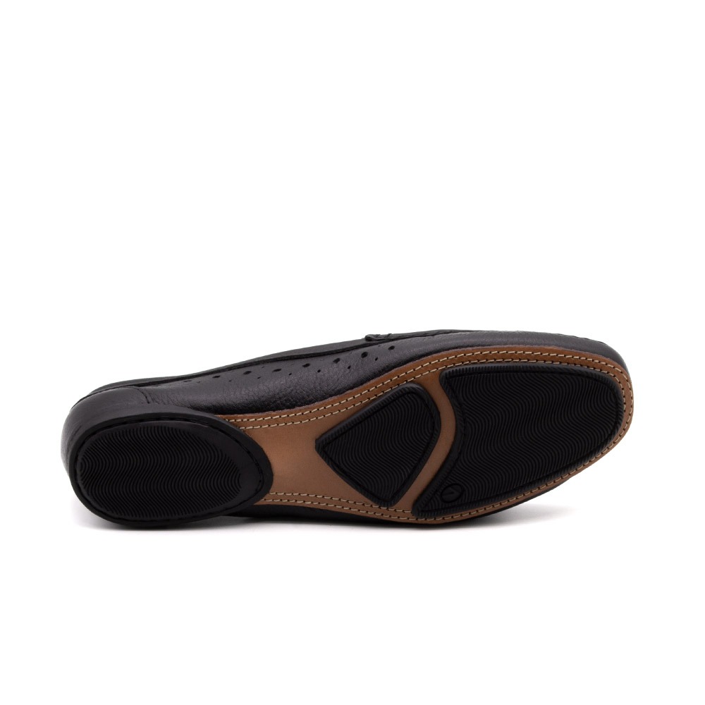 Mocassim Feminino Soleil em Couro Alfa Preto - 45026AP